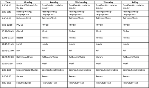 Schedule  